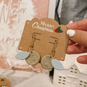 Christmas Orange Clay Earrings